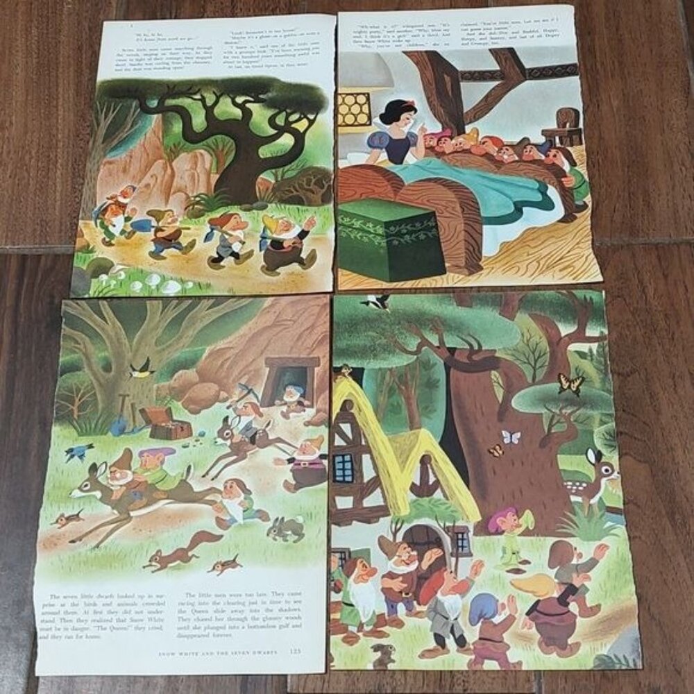 Snow White Disney vintage picture decor nursery Fantasyland 1965